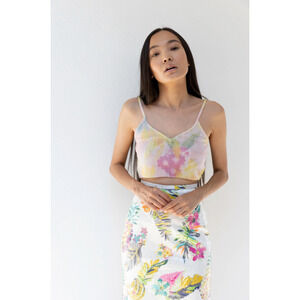 Le Superbe NWT Women's Melting Lemons Hailey Crop Top Bra Yellow Size L